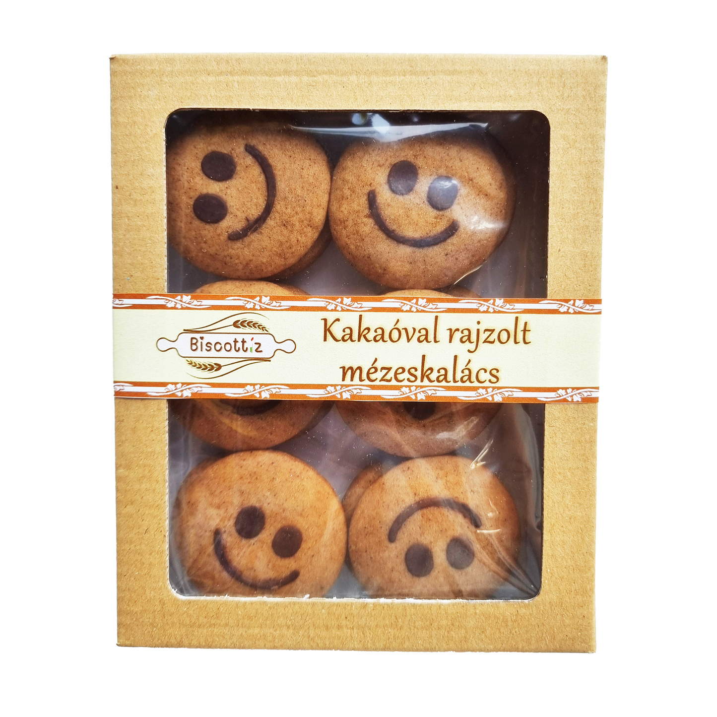 Csudaíz Gingerbread smiley drawn with cocoa (12 pcs)